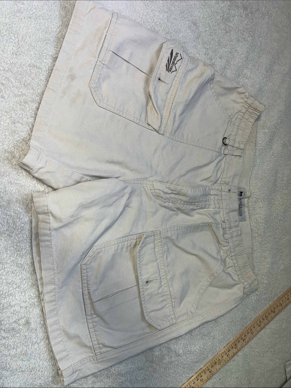 Windriver Light Cream Cargo Shorts with Elastic Waist #B010